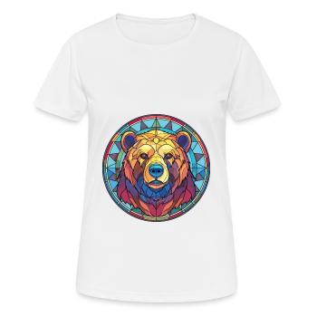 Bunte Aquarell-Tierhaustier-Illustration des Bären - Frauen T-Shirt atmungsaktiv - Weiß - Vorne - AI Model Female 172 dark (172cm)