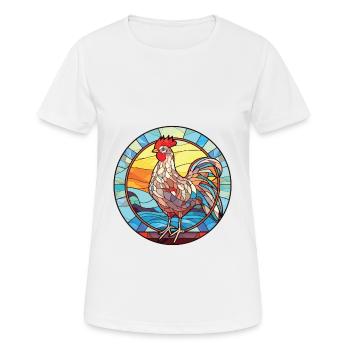 Bunte Aquarell-Tierillustration des Huhns - Frauen T-Shirt atmungsaktiv - Weiß - Vorne - AI Model Female 172 dark (172cm)
