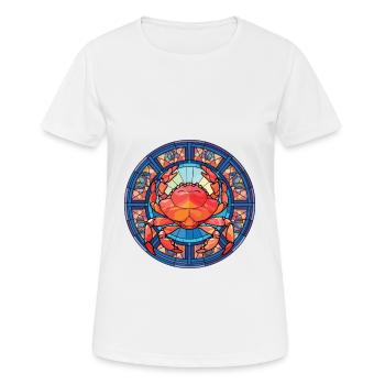 Crab Colorful Watercolor Animal Pet Illustration - Women's Breathable T-Shirt - white - Front - AI Model Female 172 dark (172cm)