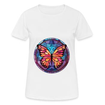 Illustration animale aquarelle colorée papillon - T-shirt respirant Femme - blanc - Devant - AI Model Female 172 dark (172cm)