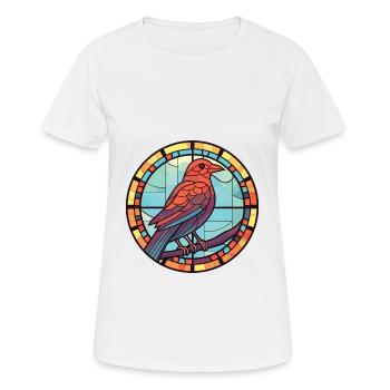 Corbeau Coloré Aquarelle Animal Animal De Compagnie Illustration - T-shirt respirant Femme - blanc - Devant - AI Model Female 172 dark (172cm)