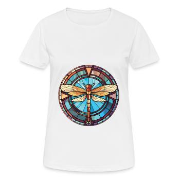Dragonfly Colorful Watercolor Animal Illustration - Women's Breathable T-Shirt - white - Front - AI Model Female 172 dark (172cm)