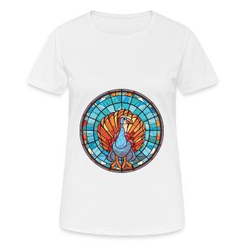 Illustration animale aquarelle colorée Gobbler - T-shirt respirant Femme - blanc - Devant - AI Model Female 172 dark (172cm)