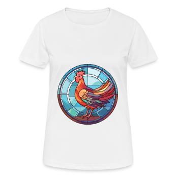 Henne bunte Aquarell-Tier-Haustier-Illustration - Frauen T-Shirt atmungsaktiv - Weiß - Vorne - AI Model Female 172 dark (172cm)
