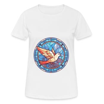 Taube bunte Aquarell-Tier-Haustier-Illustration - Frauen T-Shirt atmungsaktiv - Weiß - Vorne - AI Model Female 172 dark (172cm)