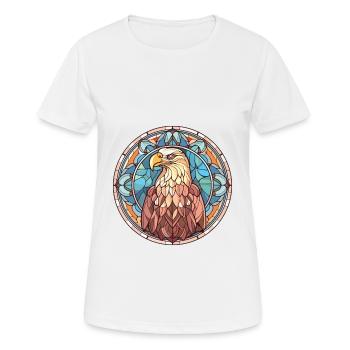 Eagle Colorful Watercolor Animal Pet Illustration - Women's Breathable T-Shirt - white - Front - AI Model Female 172 dark (172cm)