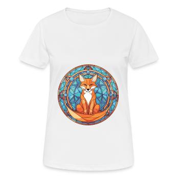 Fuchs bunte Aquarell-Tier-Haustier-Illustration - Frauen T-Shirt atmungsaktiv - Weiß - Vorne - AI Model Female 172 dark (172cm)
