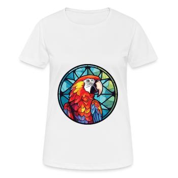Papagei buntes Aquarell Tier Haustier Illustration - Frauen T-Shirt atmungsaktiv - Weiß - Vorne - AI Model Female 172 dark (172cm)