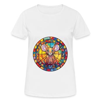 Maus Buntes Aquarell Tier Haustier Illustration - Frauen T-Shirt atmungsaktiv - Weiß - Vorne - AI Model Female 172 dark (172cm)
