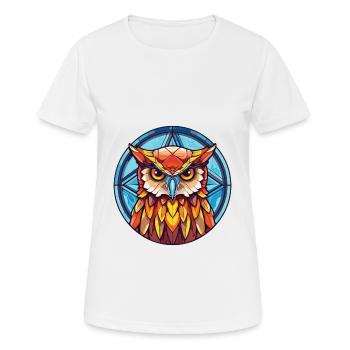 Eule Buntes Aquarell Tier Haustier Illustration - Frauen T-Shirt atmungsaktiv - Weiß - Vorne - AI Model Female 172 dark (172cm)