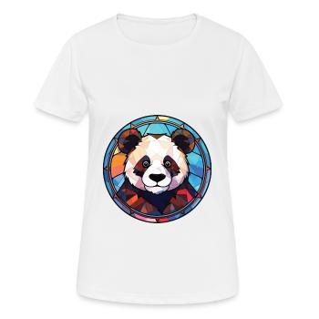 Panda Buntes Aquarell Tier Haustier Illustration - Frauen T-Shirt atmungsaktiv - Weiß - Vorne - AI Model Female 172 dark (172cm)