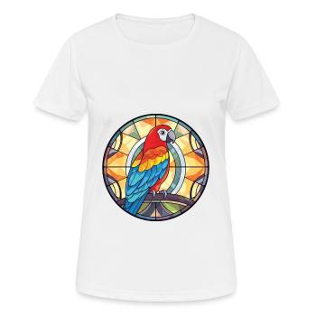 Papagei buntes Aquarell Tier Haustier Illustration - Frauen T-Shirt atmungsaktiv - Weiß - Vorne - AI Model Female 172 dark (172cm)