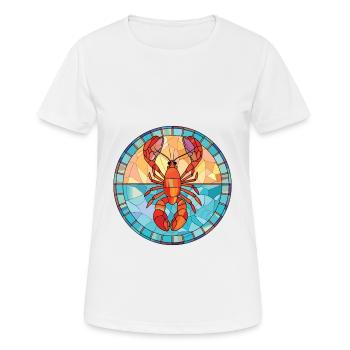 Lobster Colorful Watercolor Animal Illustration - Women's Breathable T-Shirt - white - Front - AI Model Female 172 dark (172cm)
