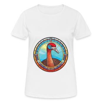 Strauß buntes Aquarell Tier Illustration - Frauen T-Shirt atmungsaktiv - Weiß - Vorne - AI Model Female 172 dark (172cm)