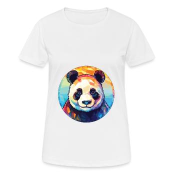 Panda Buntes Aquarell Tier Haustier Illustration - Frauen T-Shirt atmungsaktiv - Weiß - Vorne - AI Model Female 172 dark (172cm)