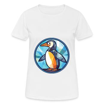 Pinguin bunte Aquarell-Tier-Illustration - Frauen T-Shirt atmungsaktiv - Weiß - Vorne - AI Model Female 172 dark (172cm)