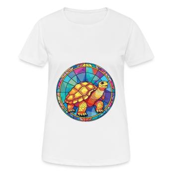 Schildkröte buntes Aquarell Tier Illustration - Frauen T-Shirt atmungsaktiv - Weiß - Vorne - AI Model Female 172 dark (172cm)