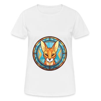 Serval Katze Buntes Aquarell Tier Illustration - Frauen T-Shirt atmungsaktiv - Weiß - Vorne - AI Model Female 172 dark (172cm)
