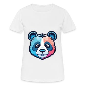 Panda Colorful Watercolor Animal Pet Illustration - Women's Breathable T-Shirt - white - Front - AI Model Female 172 dark (172cm)