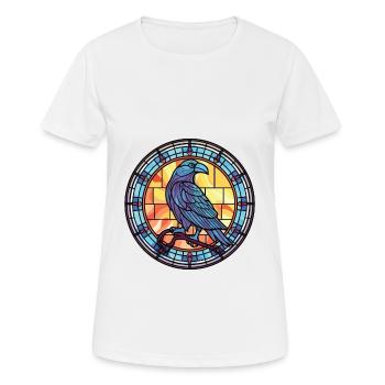 Rabe buntes Aquarell Tier Haustier Illustration - Frauen T-Shirt atmungsaktiv - Weiß - Vorne - AI Model Female 172 dark (172cm)