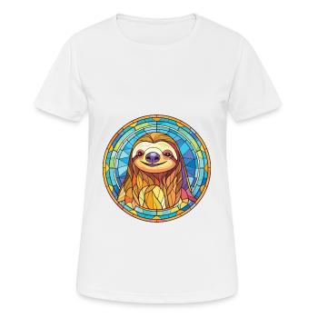 Faultier buntes Aquarell Tier Haustier Illustration - Frauen T-Shirt atmungsaktiv - Weiß - Vorne - AI Model Female 172 dark (172cm)