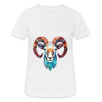 Dickhornschaf Buntes Aquarell Tier Karikatur - Frauen T-Shirt atmungsaktiv - Weiß - Vorne - AI Model Female 172 dark (172cm)