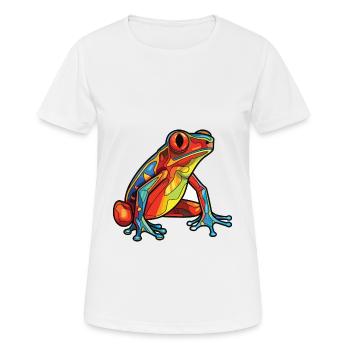 Frosch buntes Aquarell Tier Haustier Illustration - Frauen T-Shirt atmungsaktiv - Weiß - Vorne - AI Model Female 172 dark (172cm)