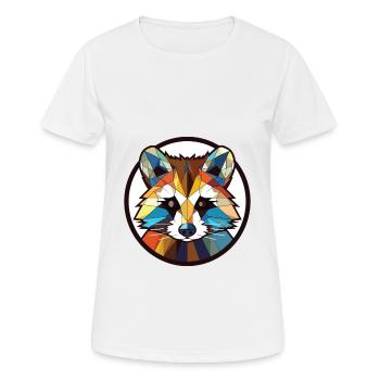 Illustration animale aquarelle colorée de raton laveur - T-shirt respirant Femme - blanc - Devant - AI Model Female 172 dark (172cm)