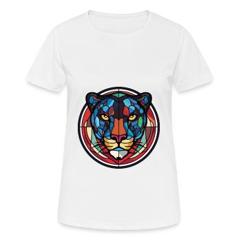 Panther buntes Aquarell Tier Illustration - Frauen T-Shirt atmungsaktiv - Weiß - Vorne - AI Model Female 172 dark (172cm)