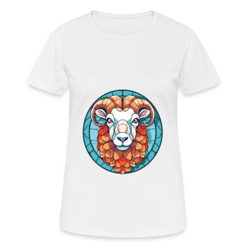 Schaf buntes Aquarell Tier Haustier Illustration - Frauen T-Shirt atmungsaktiv - Weiß - Vorne - AI Model Female 172 dark (172cm)