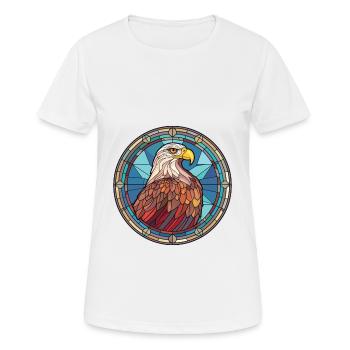 Eagle Colorful Watercolor Animal Pet Illustration - Women's Breathable T-Shirt - white - Front - AI Model Female 172 dark (172cm)
