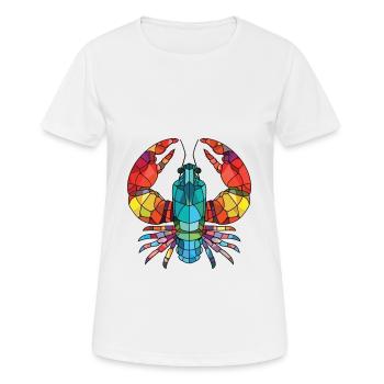 Lobster Colorful Watercolor Animal Illustration - Women's Breathable T-Shirt - white - Front - AI Model Female 172 dark (172cm)