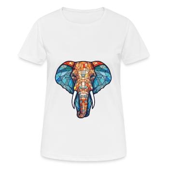Elefant buntes Aquarell Tier Illustration - Frauen T-Shirt atmungsaktiv - Weiß - Vorne - AI Model Female 172 dark (172cm)