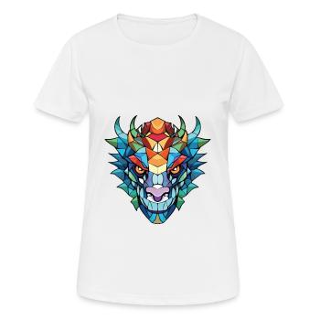 Drache Buntes Aquarell Tier Haustier Illustration - Frauen T-Shirt atmungsaktiv - Weiß - Vorne - AI Model Female 172 dark (172cm)