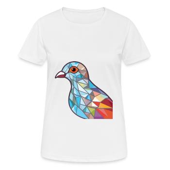 Taube buntes Aquarell Tier Haustier Illustration - Frauen T-Shirt atmungsaktiv - Weiß - Vorne - AI Model Female 172 dark (172cm)