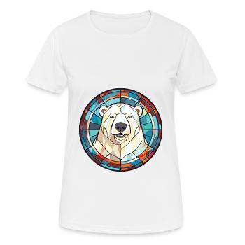 Eisbär Buntes Aquarell Tier Illustration - Frauen T-Shirt atmungsaktiv - Weiß - Vorne - AI Model Female 172 dark (172cm)