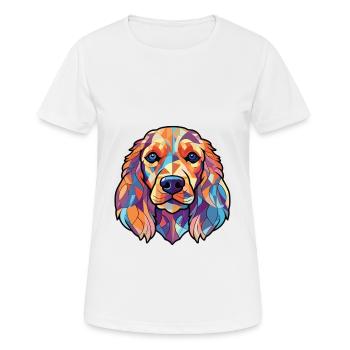 Cocker anglais Spaniel chien aquarelle colorée animal de compagnie - T-shirt respirant Femme - blanc - Devant - AI Model Female 172 dark (172cm)