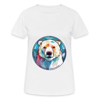 Polar Bear Colorful Watercolor Animal Illustration - Women's Breathable T-Shirt - white - Front - AI Model Female 172 dark (172cm)