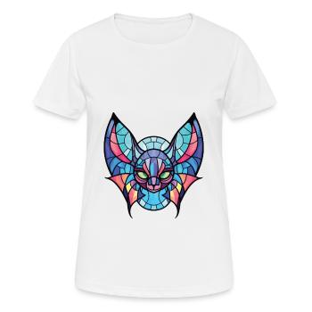 Fledermaus buntes Aquarell Tier Haustier Illustration - Frauen T-Shirt atmungsaktiv - Weiß - Vorne - AI Model Female 172 dark (172cm)