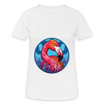 Flamingo Buntes Aquarell Tier Illustration - Frauen T-Shirt atmungsaktiv - Weiß - Vorne - AI Model Female 172 dark (172cm)