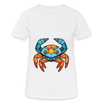 Crabe aquarelle colorée Animal animal animal Illustration - T-shirt respirant Femme - blanc - Devant - AI Model Female 172 dark (172cm)