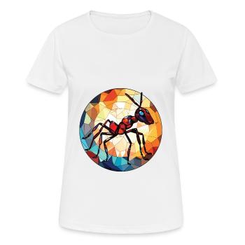 Ant Colorful Watercolor Animal Pet Illustration - Women's Breathable T-Shirt - white - Front - AI Model Female 172 dark (172cm)