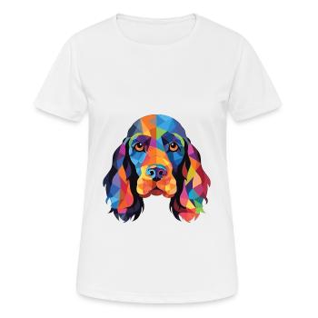 American Cocker Spaniel chien aquarelle colorée - T-shirt respirant Femme - blanc - Devant - AI Model Female 172 dark (172cm)