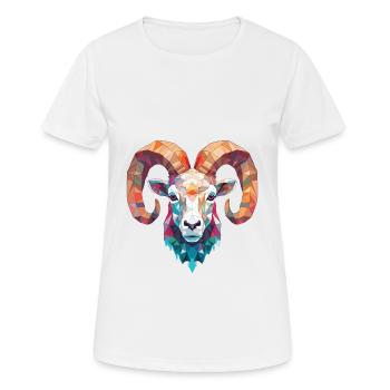 Dickhornschaf Buntes Aquarell Tier Karikatur - Frauen T-Shirt atmungsaktiv - Weiß - Vorne - AI Model Female 172 dark (172cm)