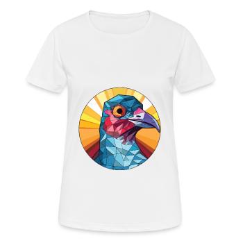 Cuckoo Colorful Watercolor Animal Pet Illustration - Women's Breathable T-Shirt - white - Front - AI Model Female 172 dark (172cm)
