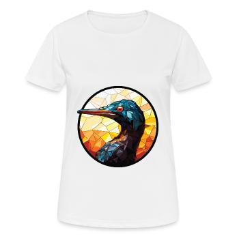 Kormoran bunte Aquarell-Tier-Illustration - Frauen T-Shirt atmungsaktiv - Weiß - Vorne - AI Model Female 172 dark (172cm)