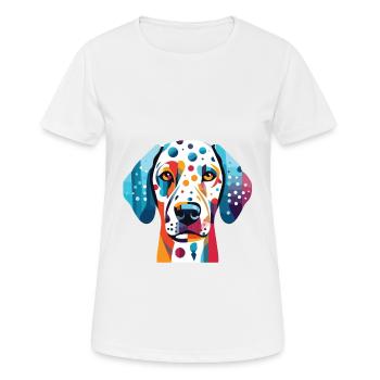 Dalmatiner Hund Buntes Aquarell Tier Karikatur - Frauen T-Shirt atmungsaktiv - Weiß - Vorne - AI Model Female 172 dark (172cm)