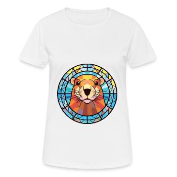 Murmeltier buntes Aquarell Tier Illustration - Frauen T-Shirt atmungsaktiv - Weiß - Vorne - AI Model Female 172 dark (172cm)