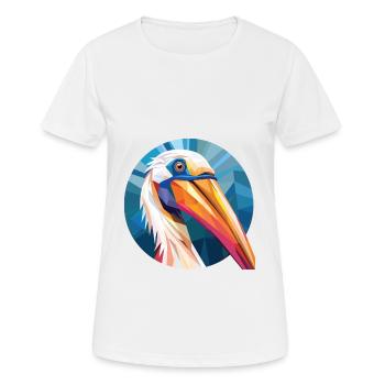 Pelikan Vogel Buntes Aquarell Tier Cartoon - Frauen T-Shirt atmungsaktiv - Weiß - Vorne - AI Model Female 172 dark (172cm)