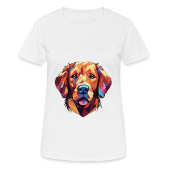 Golden Retriever Colorful Watercolor Animal Pet - Women's Breathable T-Shirt - white - Front - AI Model Female 172 dark (172cm)